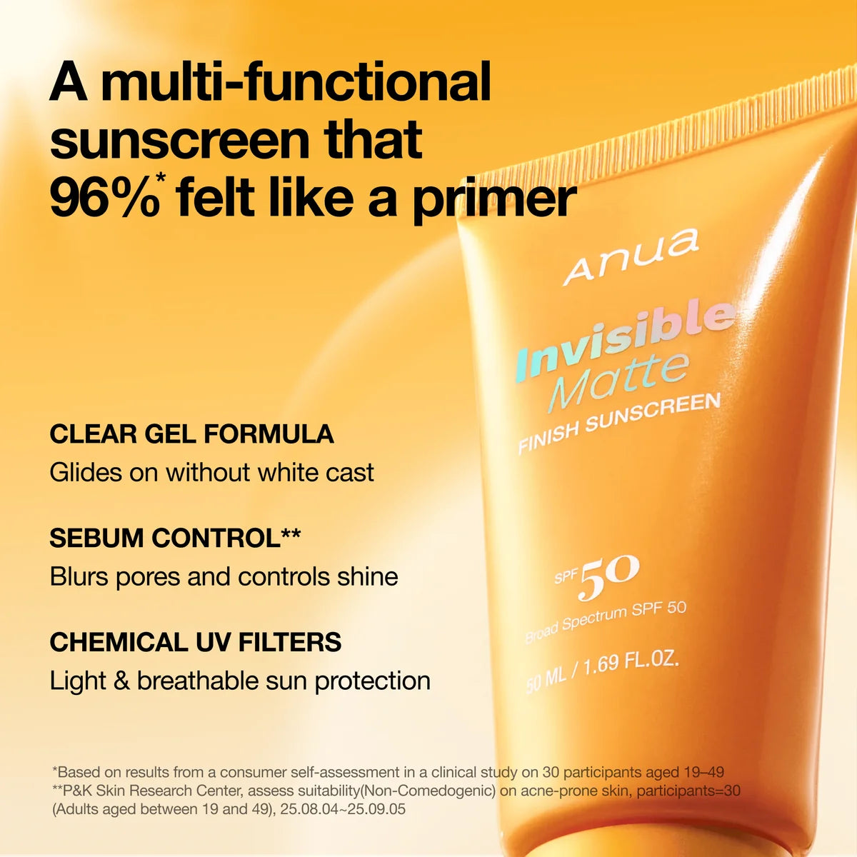 Protector solar Invisible Matte Finish Sunscreen de Anua