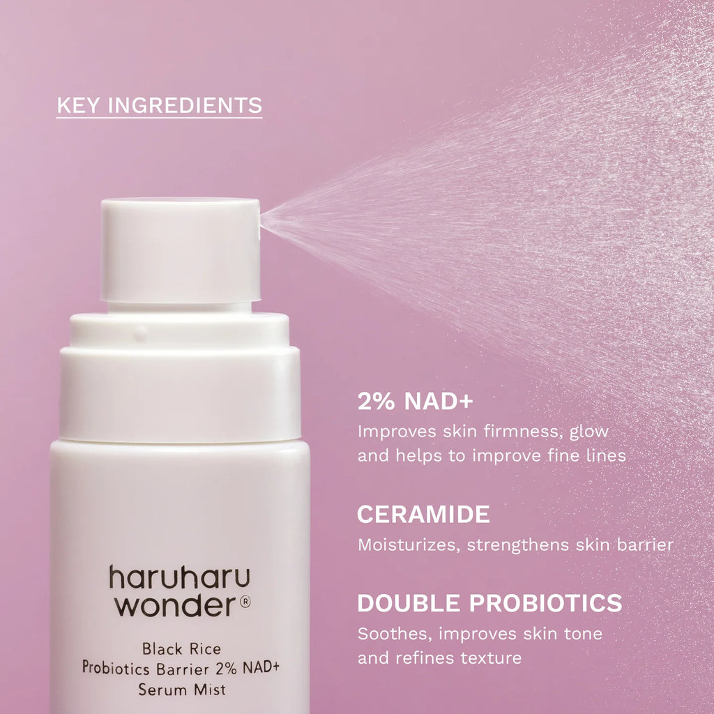 Black Rice Probiotics Barrier 2% NAD+ Serum Mist de Haruharu Wonder
