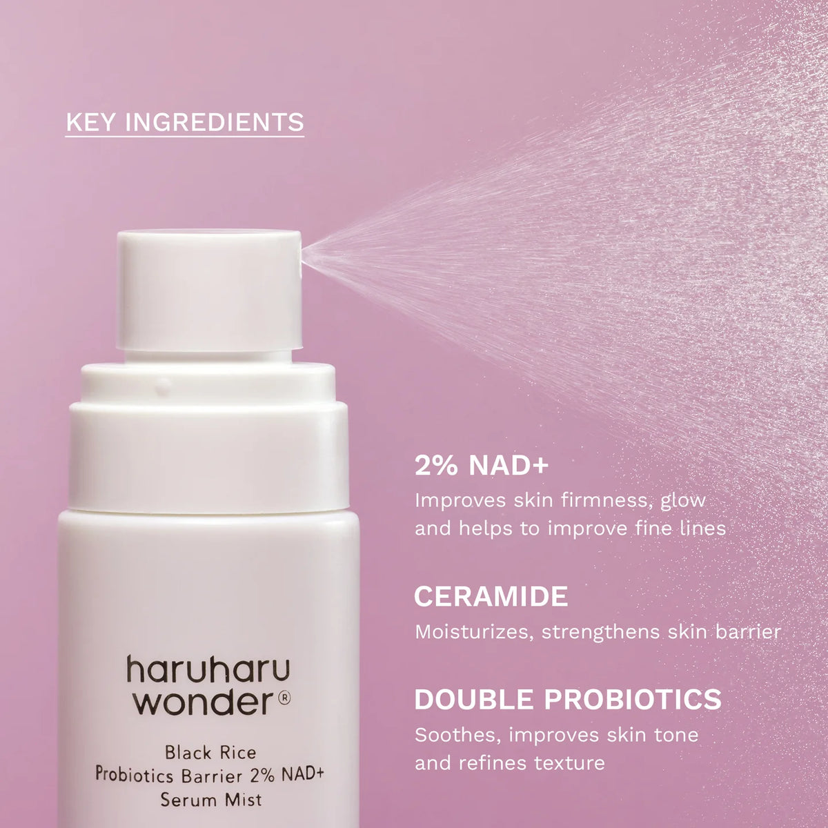 Black Rice Probiotics Barrier 2% NAD+ Serum Mist de Haruharu Wonder