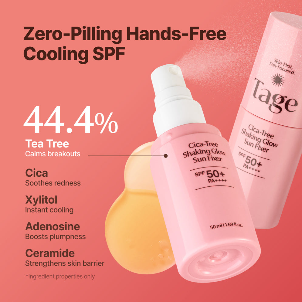 Protector solar en spray: Cica-Tree Shaking Glow Sun Fixer de Tage