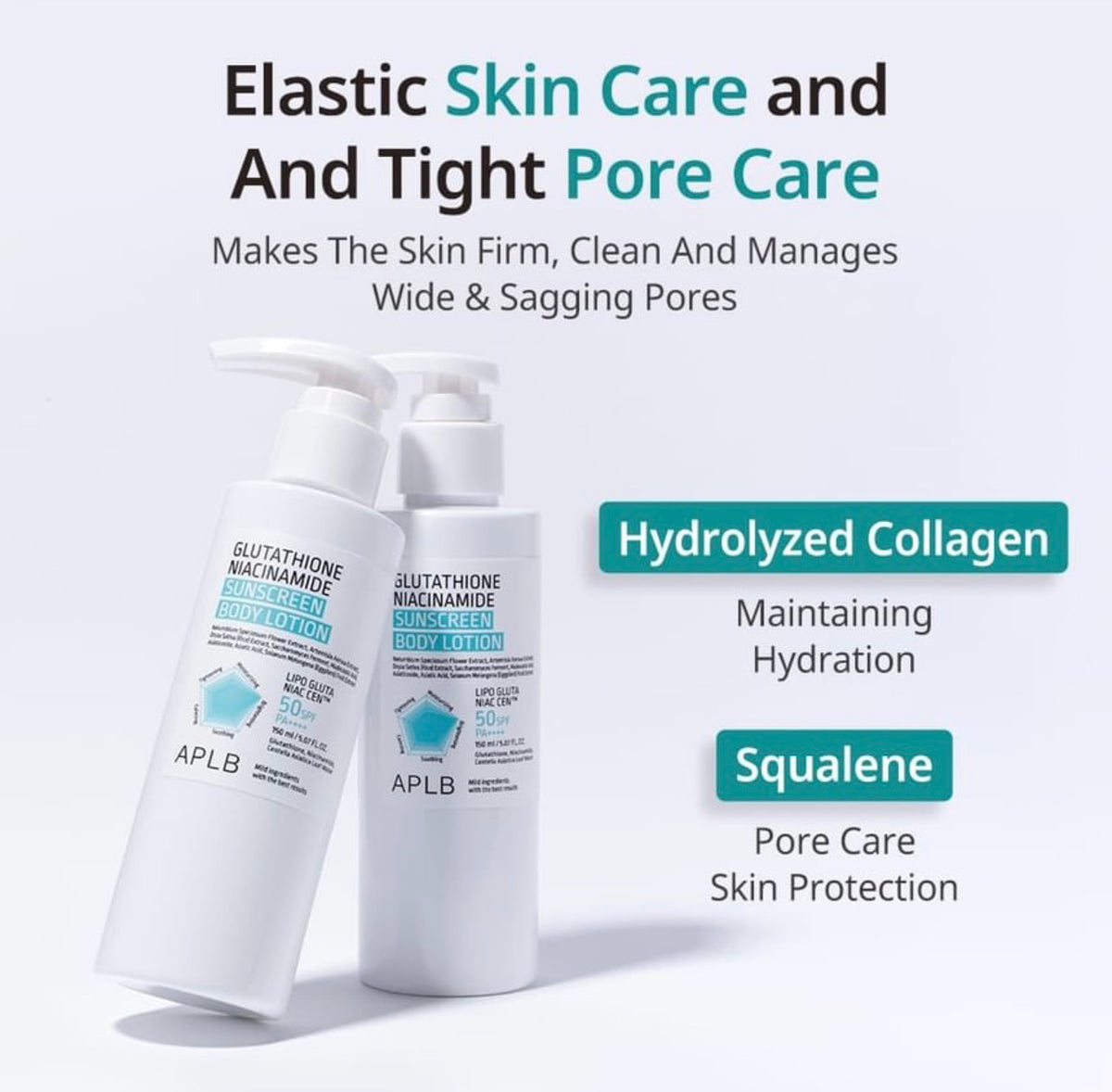 Protector solar corporal Glutathione Niacinamide Sunscreen Body Lotion de APLB