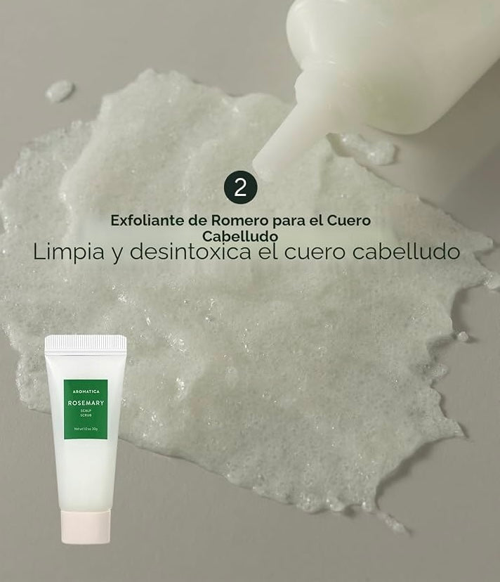 (Kit capilar de romero) Rosemary Scalp Scaling Trial Kit de Aromatica