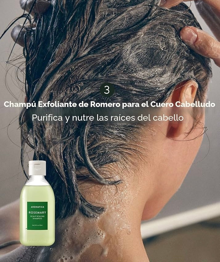 (Kit capilar de romero) Rosemary Scalp Scaling Trial Kit de Aromatica