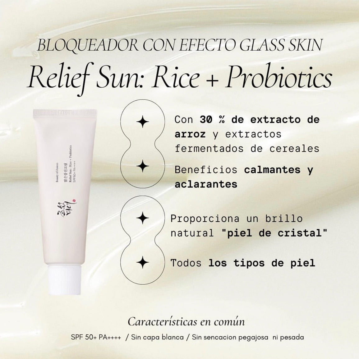 Protector solar Relief Sun Rice + Probiotics de Beauty of Joseon