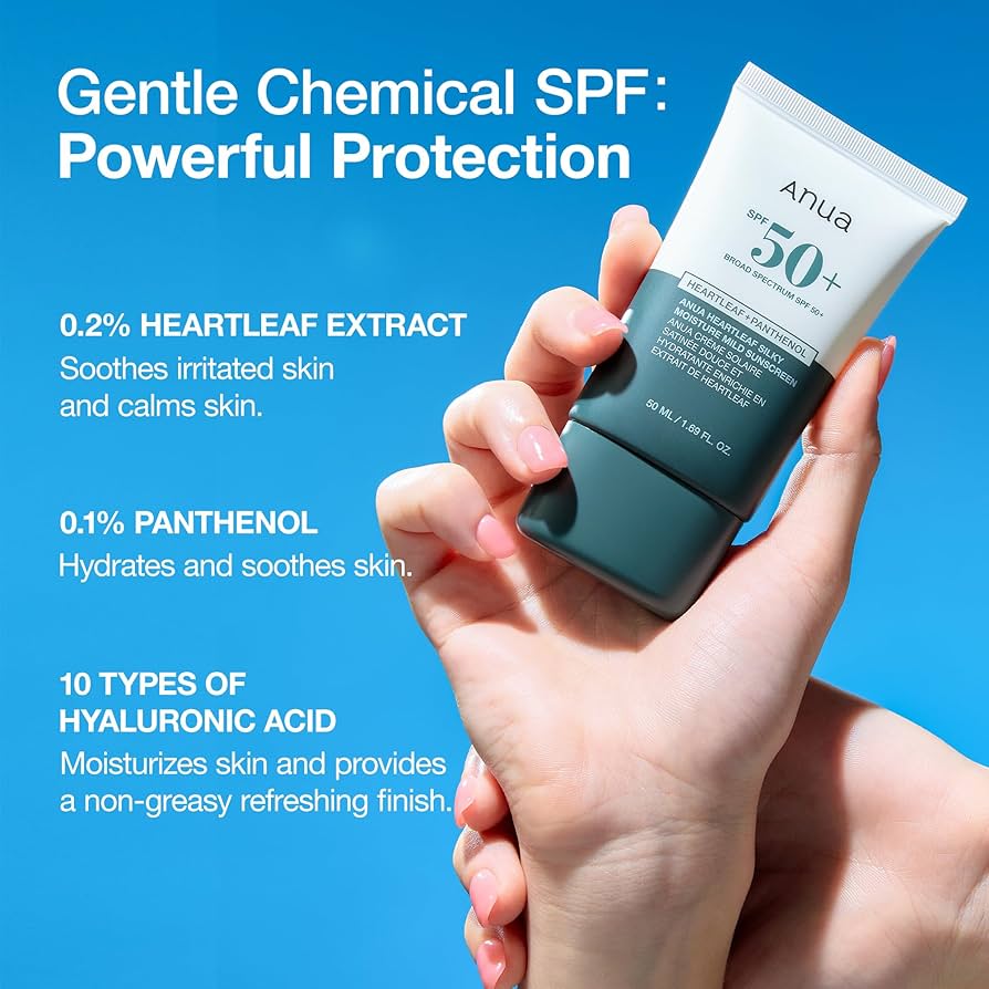 Protector solar Heartleaf Silky Moisture Sun Cream de Anua