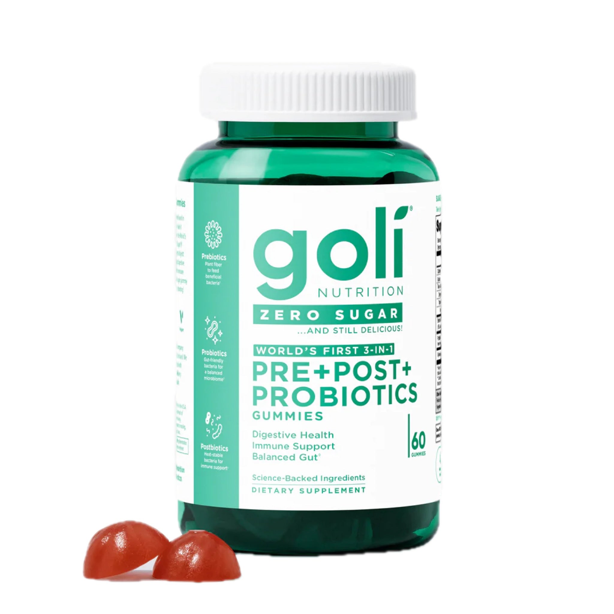 Gomitas Pre + Post + Probiotics zero sugar de Goli