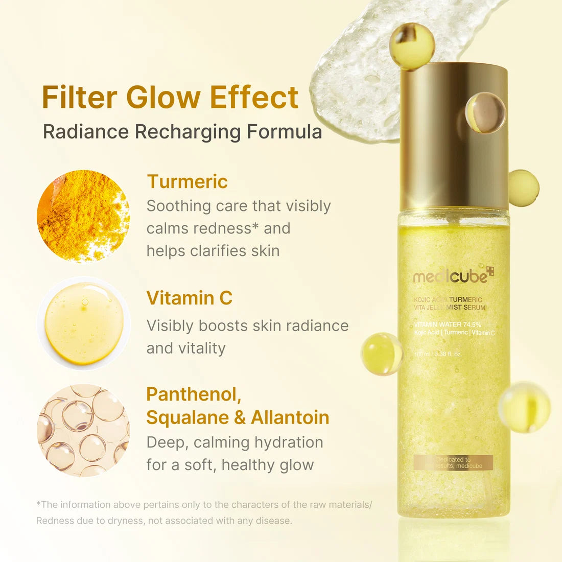 Kojic Acid Turmeric Vitamin Gold Jelly Mist Serum de Medicube