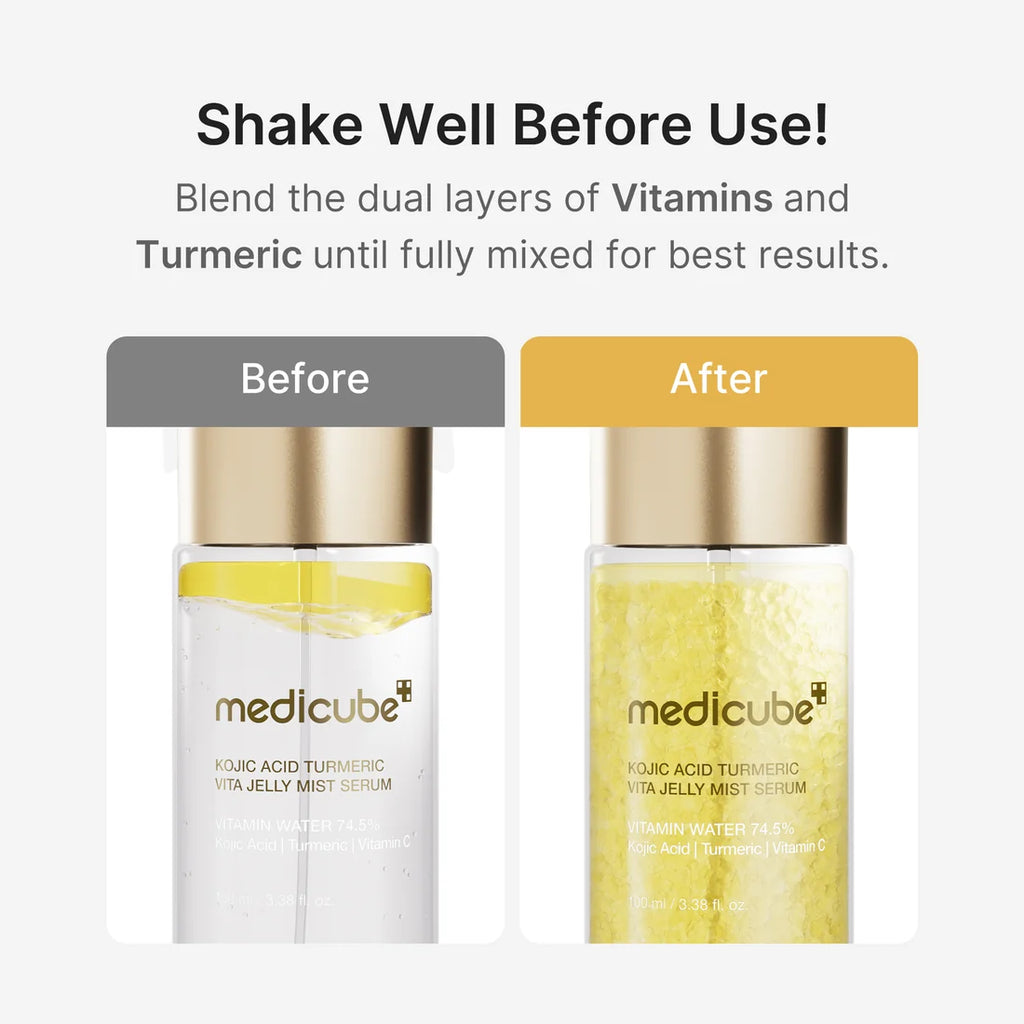 Kojic Acid Turmeric Vitamin Gold Jelly Mist Serum de Medicube