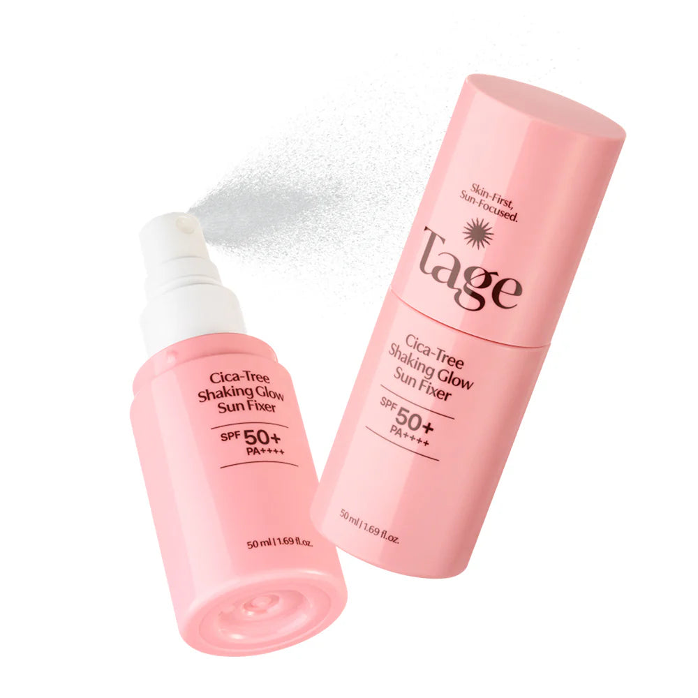 Protector solar en spray: Cica-Tree Shaking Glow Sun Fixer de Tage