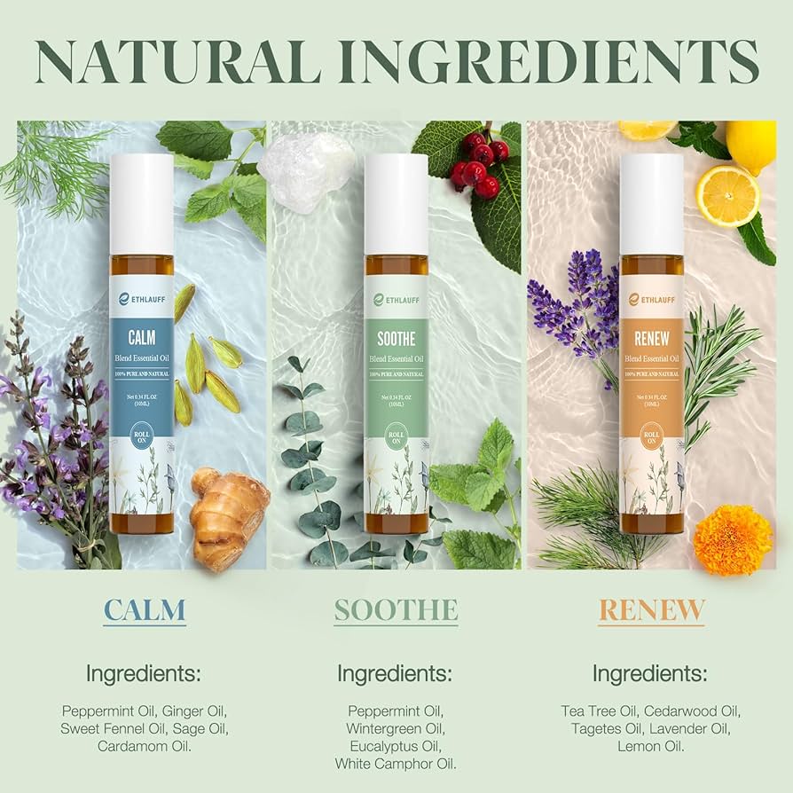 Set de aceites esenciales: Ethalauff Essential Relief Aromatherapy Massage