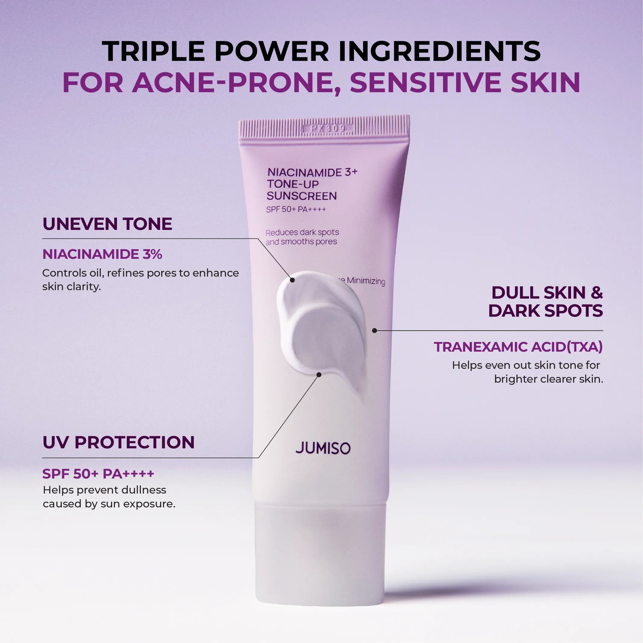 Protector solar Niacinamide 3 + Tone-up Sunscreen de Jumiso