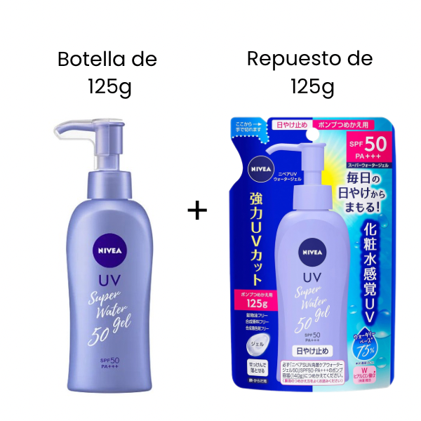 COMBO protector solar de 125g + repuesto de 125g: Super Water Gel de Nivea Japan