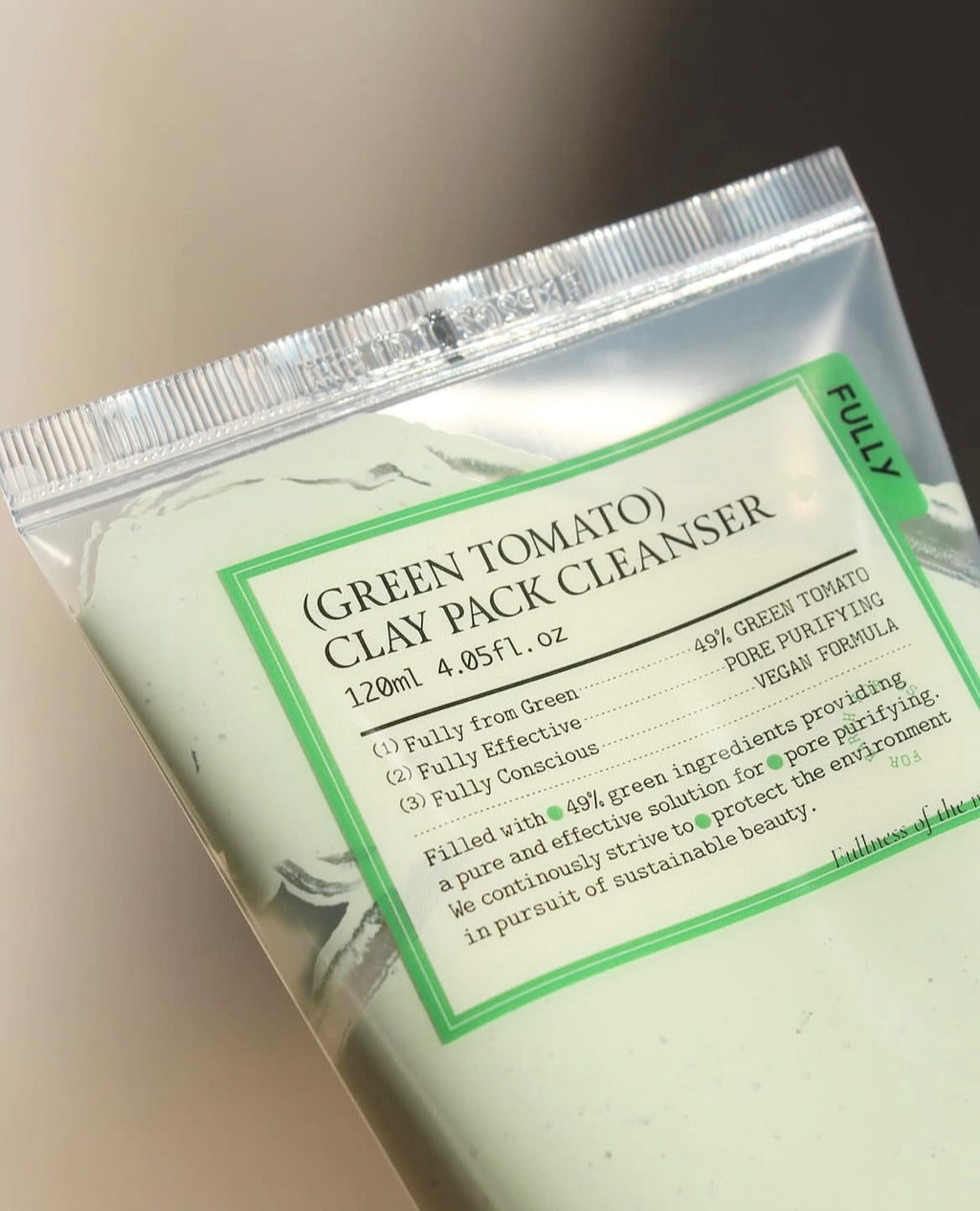 Limpiador + mascarilla: Green Tomato Clay Pack Cleanser de Fully