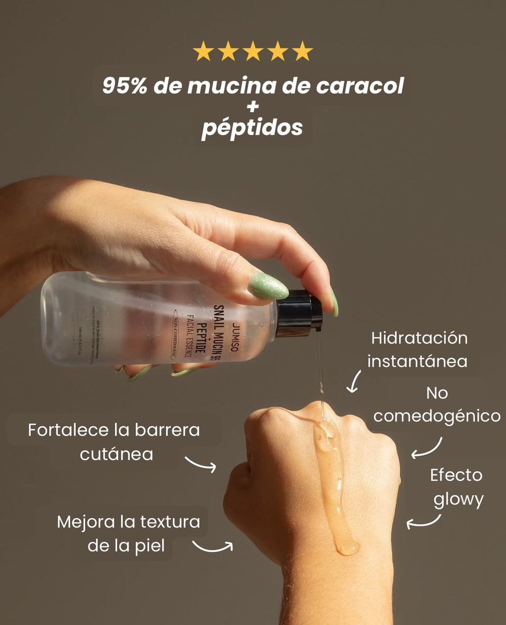 Snail Mucin 95 + Peptide Facial Essenc de Jumiso