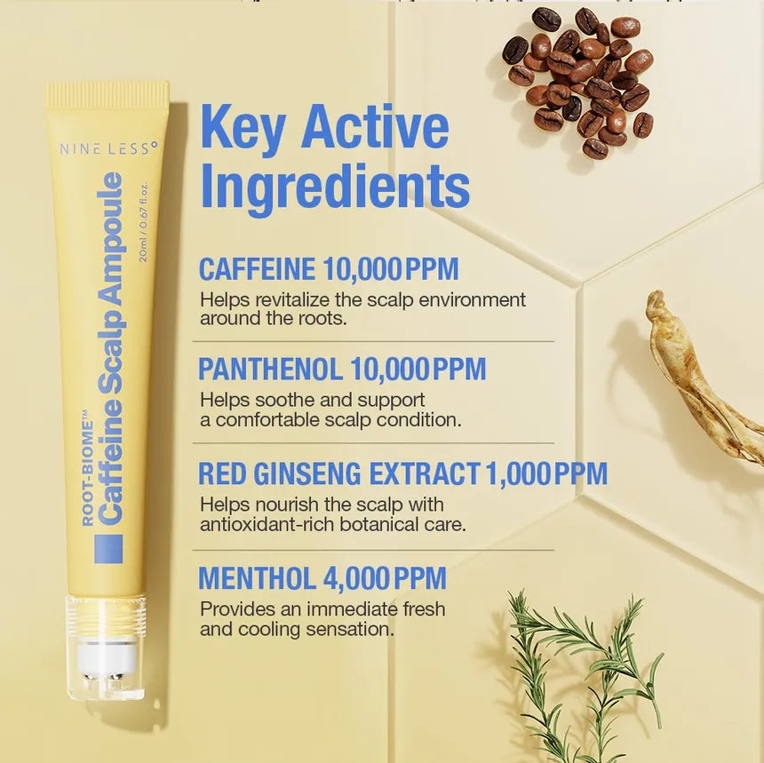 Root-biome Caffeine Scalp Ampoule de NINE LESS