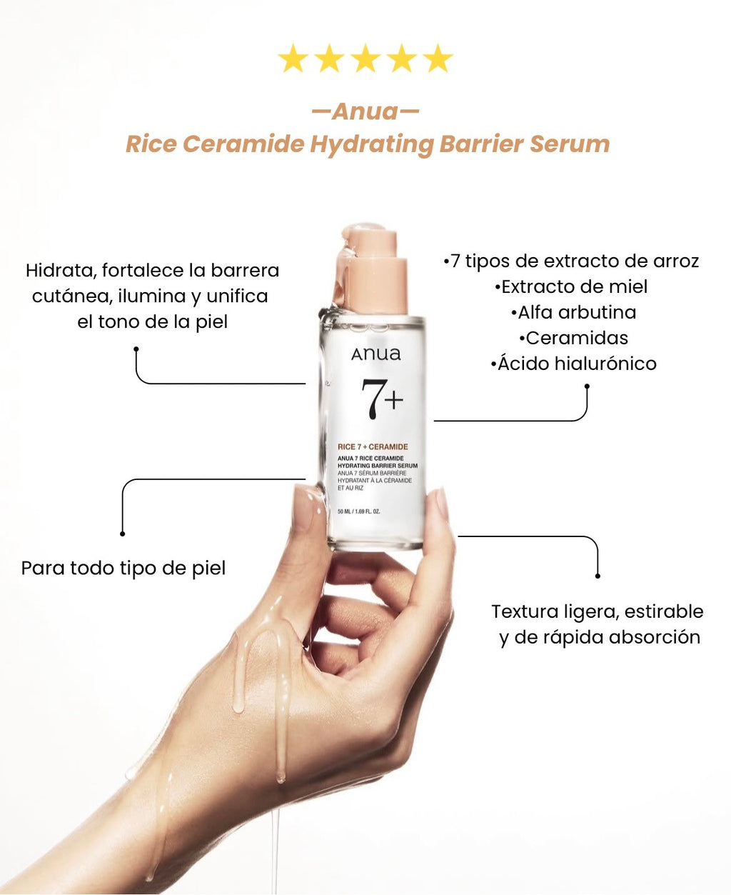 Rice 7 Ceramide Hydrating Barrier Serum de Anua