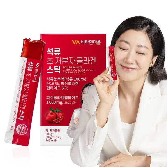 Suplemento de colágeno y granada: Vitamin village - Pomegranate Ultra Low Molecular Collagen Stick de Vitamin Village
