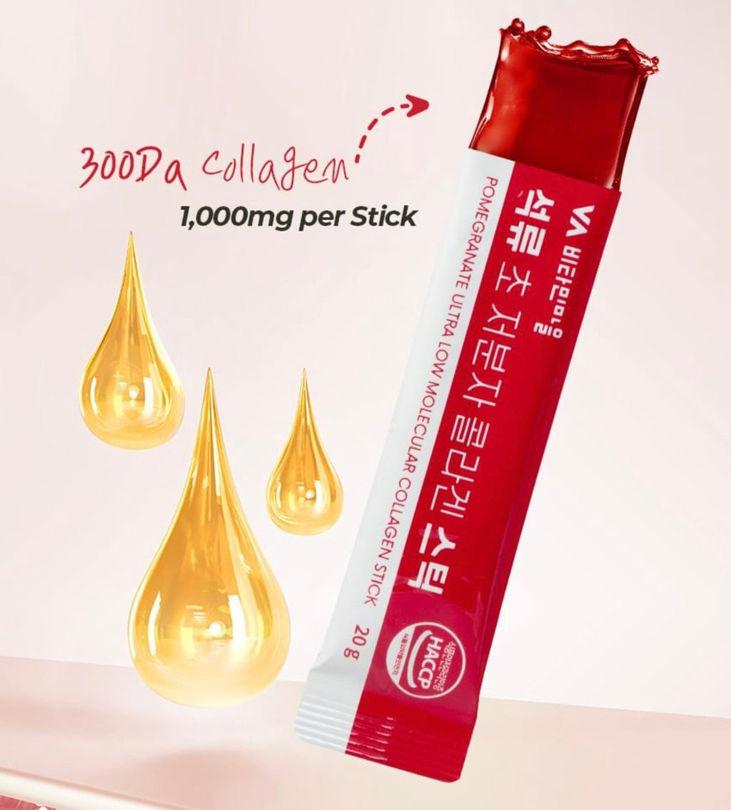 Suplemento de colágeno y granada: Vitamin village - Pomegranate Ultra Low Molecular Collagen Stick de Vitamin Village