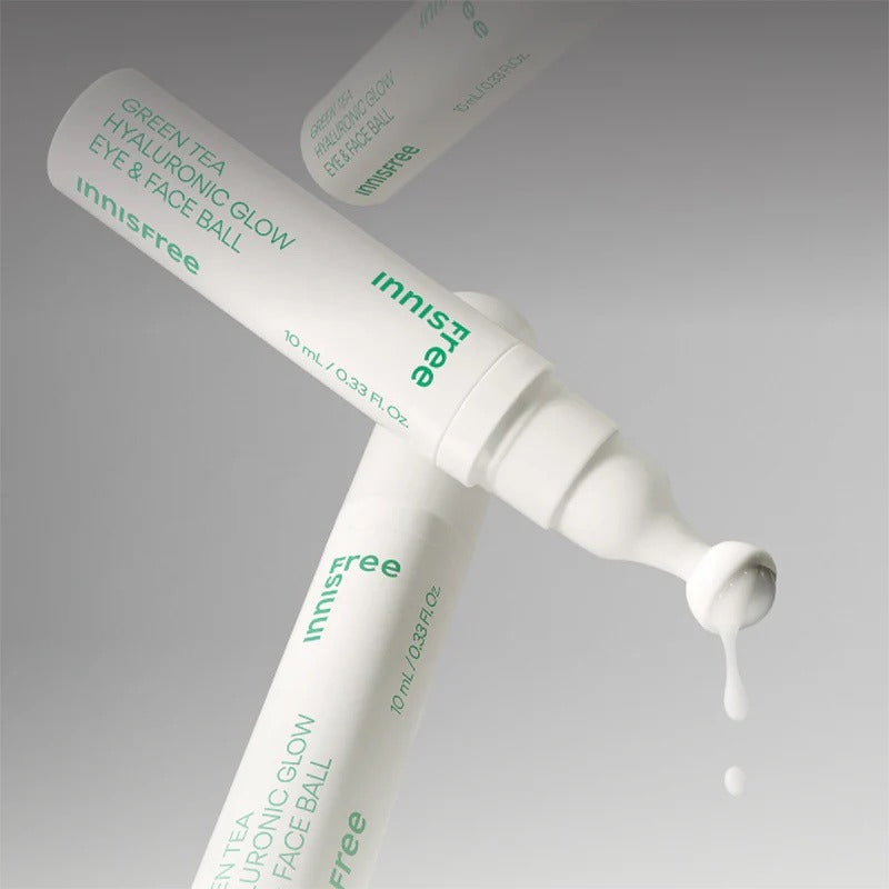 Contorno de ojos: Green Tea Hyaluronic Glow Eye & Face Ball de Innisfree